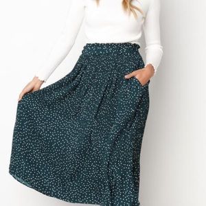 NWT Pleated Midi Skirt